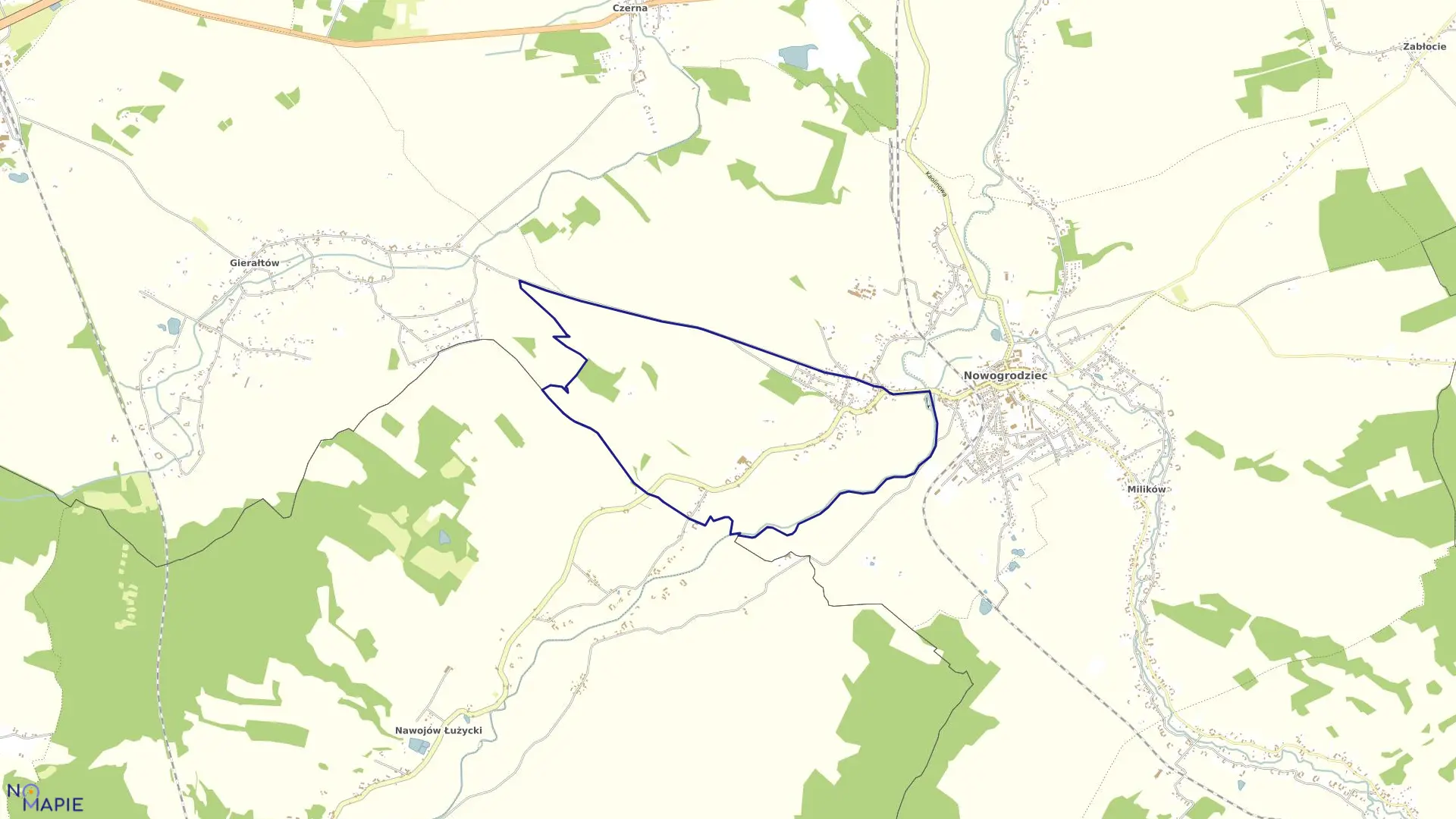 Mapa obrębu Nowogrodziec-2 w gminie Nowogrodziec