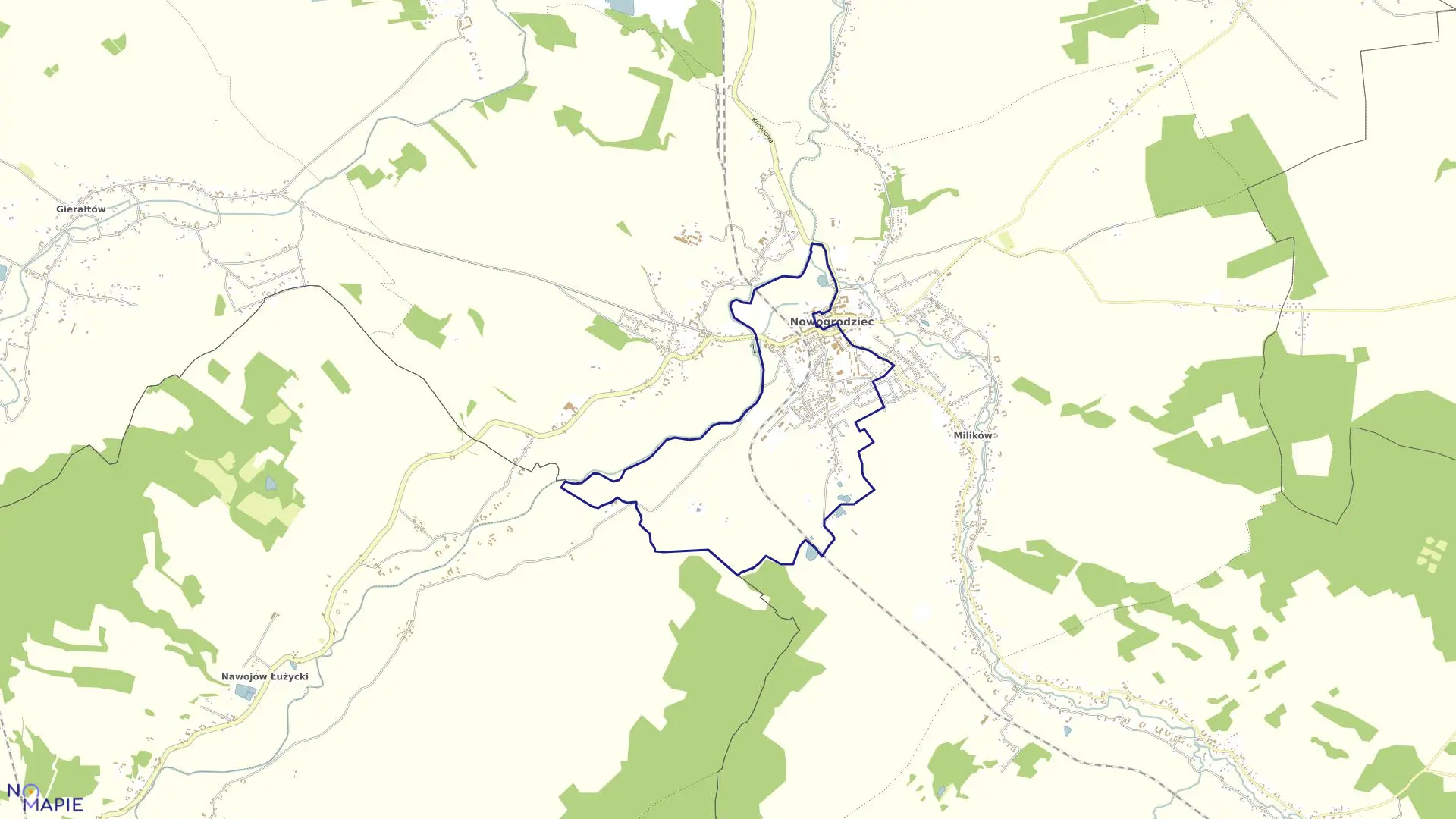 Mapa obrębu Nowogrodziec-4 w gminie Nowogrodziec